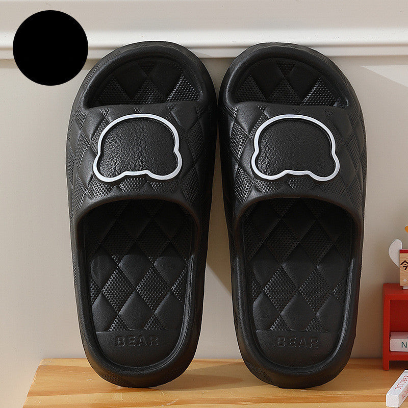 Rhombus Bear Non-Slip Slippers