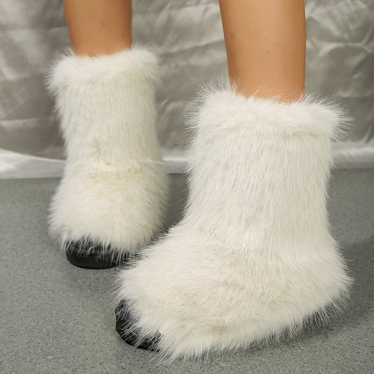 Long Plush Winter Snow Boots