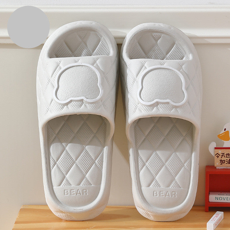 Rhombus Bear Non-Slip Slippers