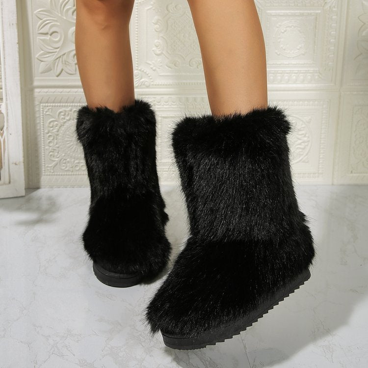 Long Plush Winter Snow Boots