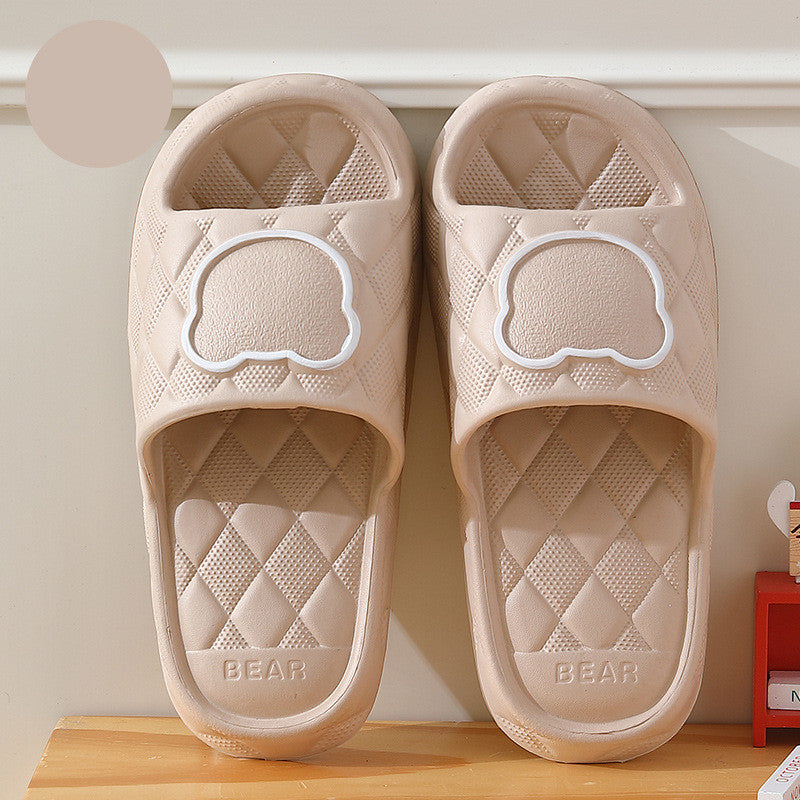 Rhombus Bear Non-Slip Slippers