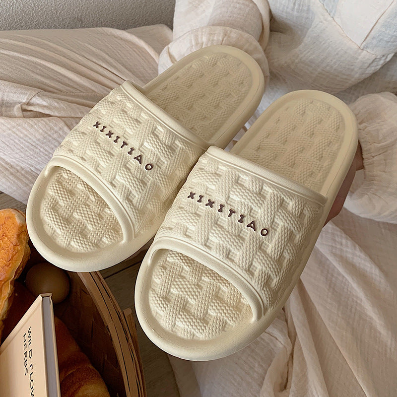 Woven Plaid Soft Slippers