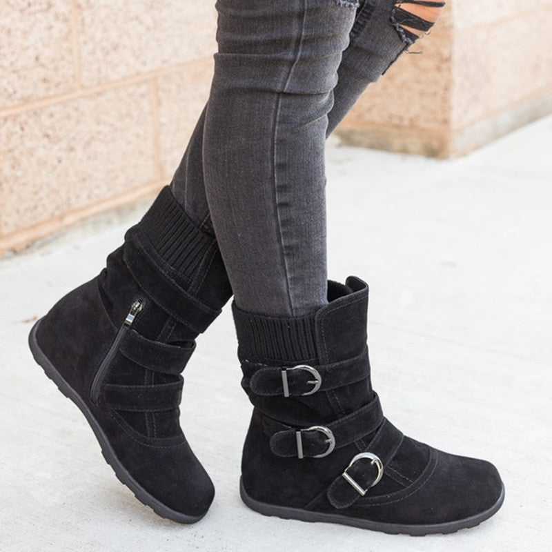 Strap Buckle Winter Boots