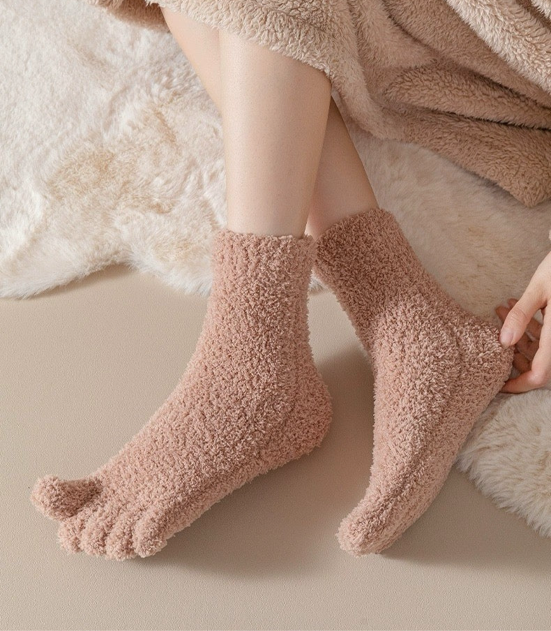 CozyNest Fleece Toe Socks