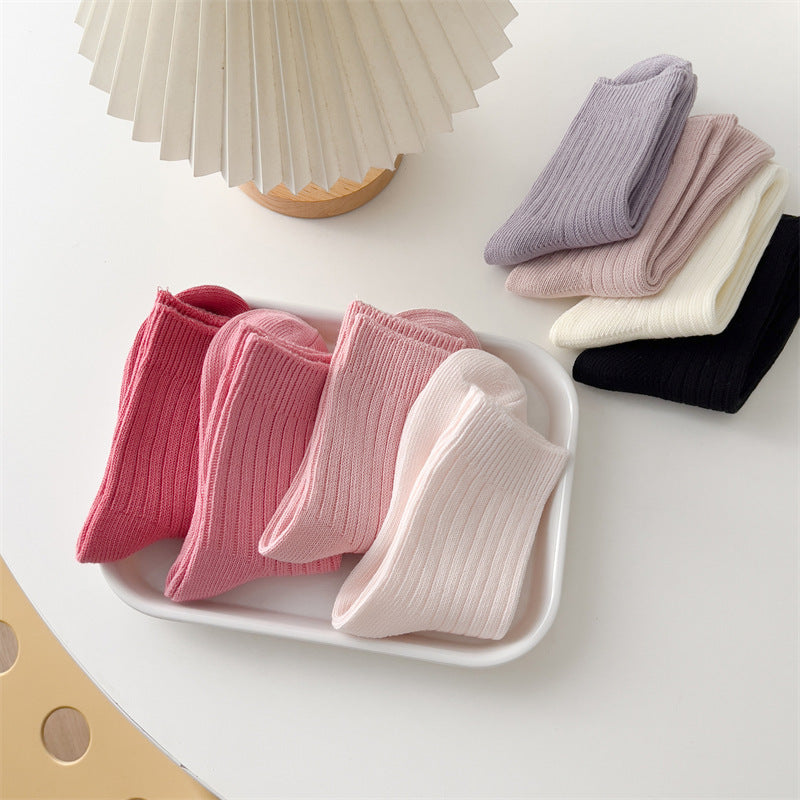 Thick Cotton Pink Bunching Socks