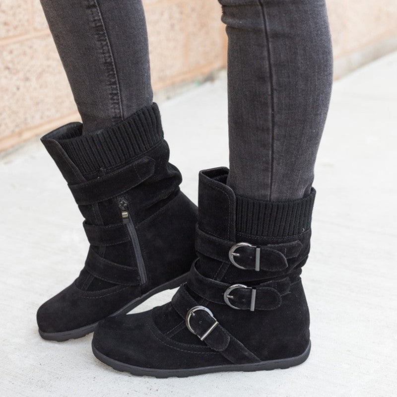 Strap Buckle Winter Boots