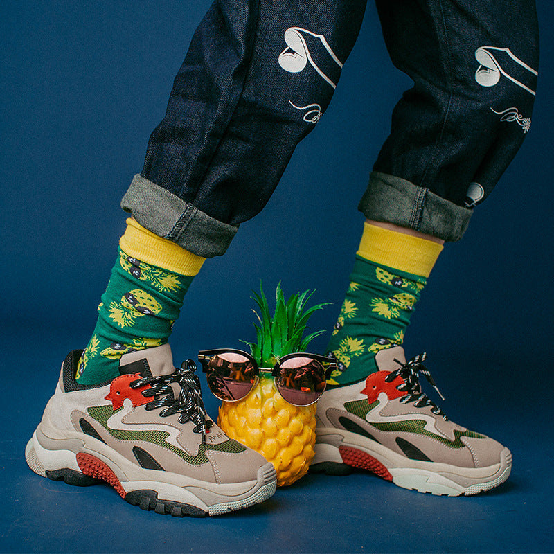 Cactus Fruit Cotton Crew Socks