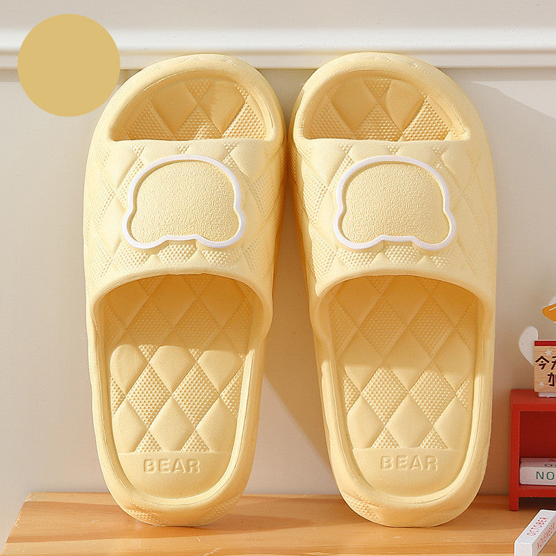 Rhombus Bear Non-Slip Slippers