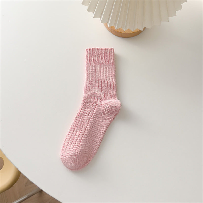 Thick Cotton Pink Bunching Socks