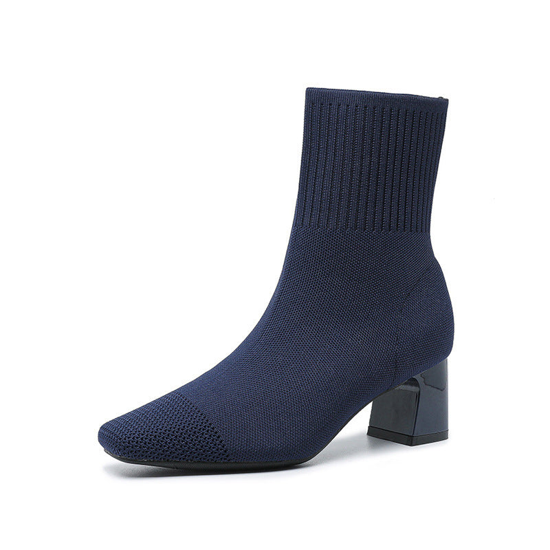 Elastic Knitted Sock Boots