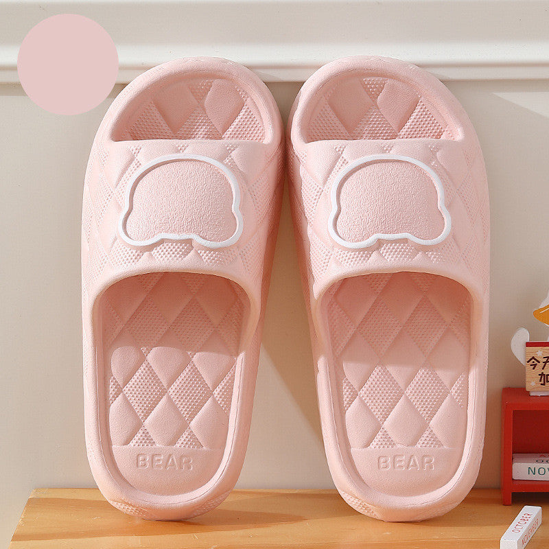 Rhombus Bear Non-Slip Slippers