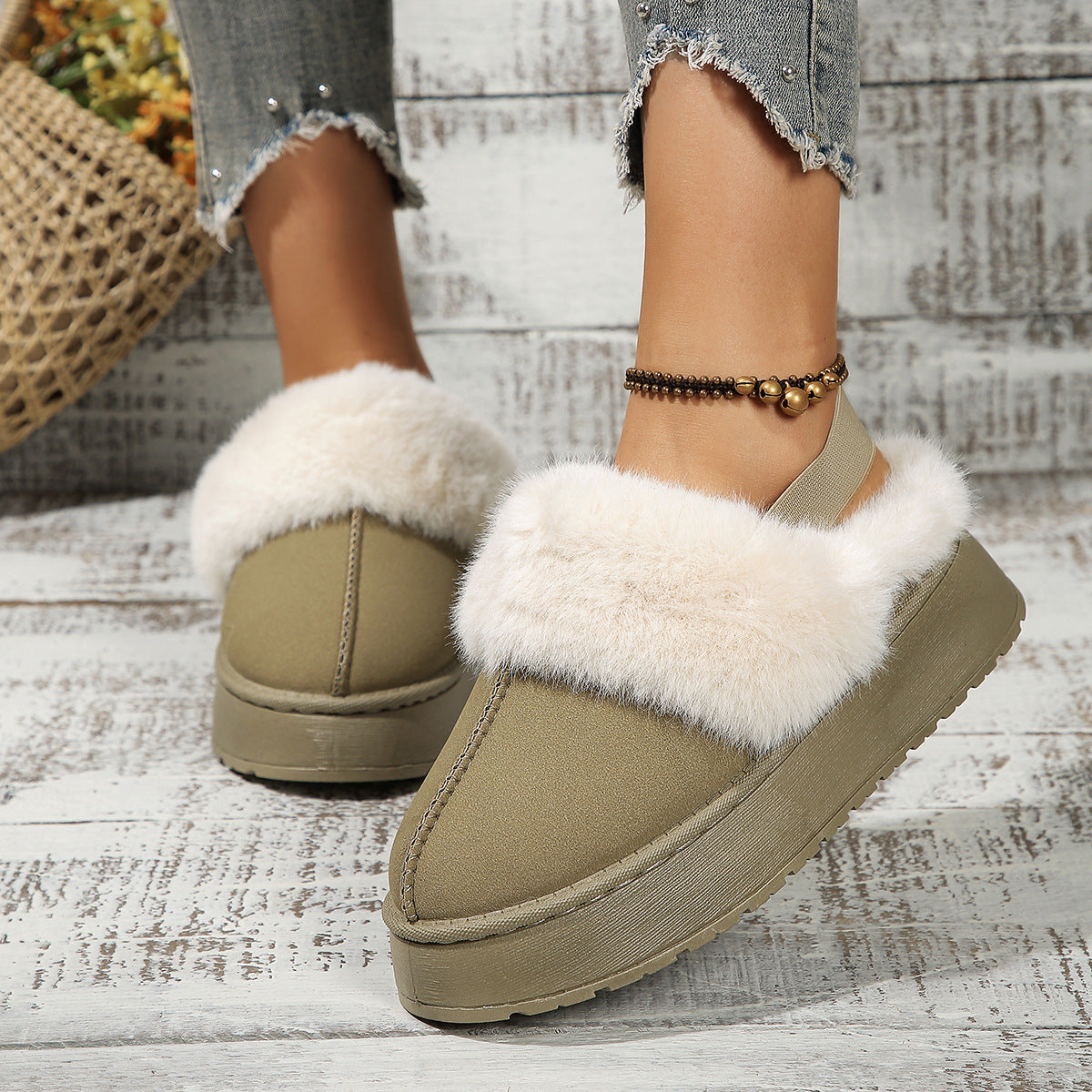 Plush Back-Heel Slippers