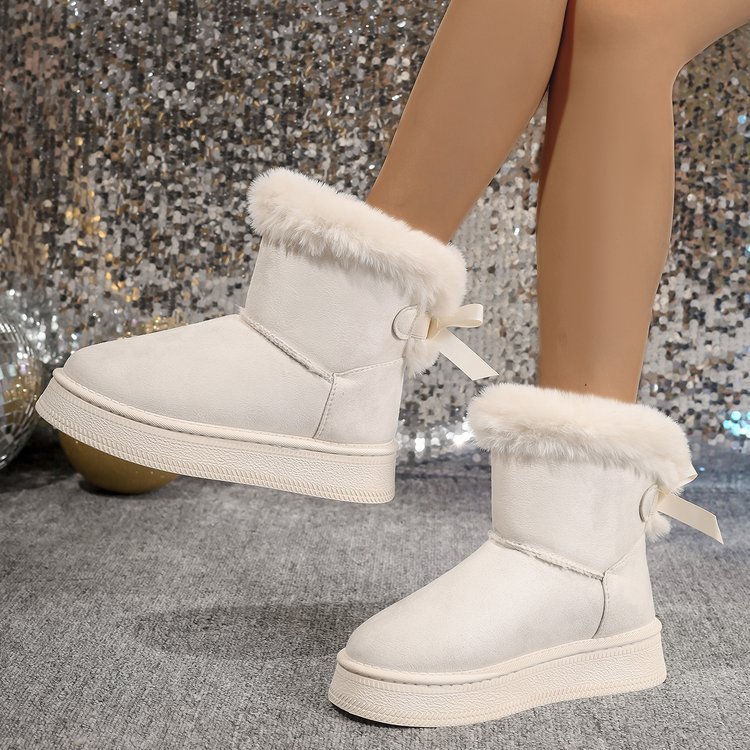 Bowknot Suede Winter Boots