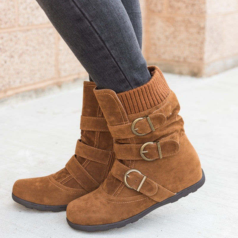 Strap Buckle Winter Boots