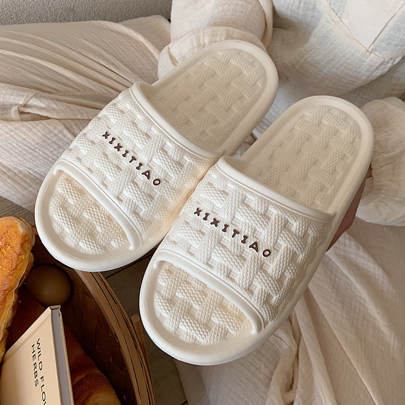 Woven Plaid Soft Slippers