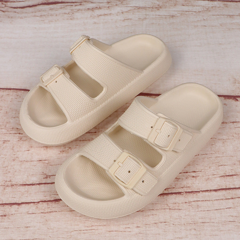Buckle Platform Slippers