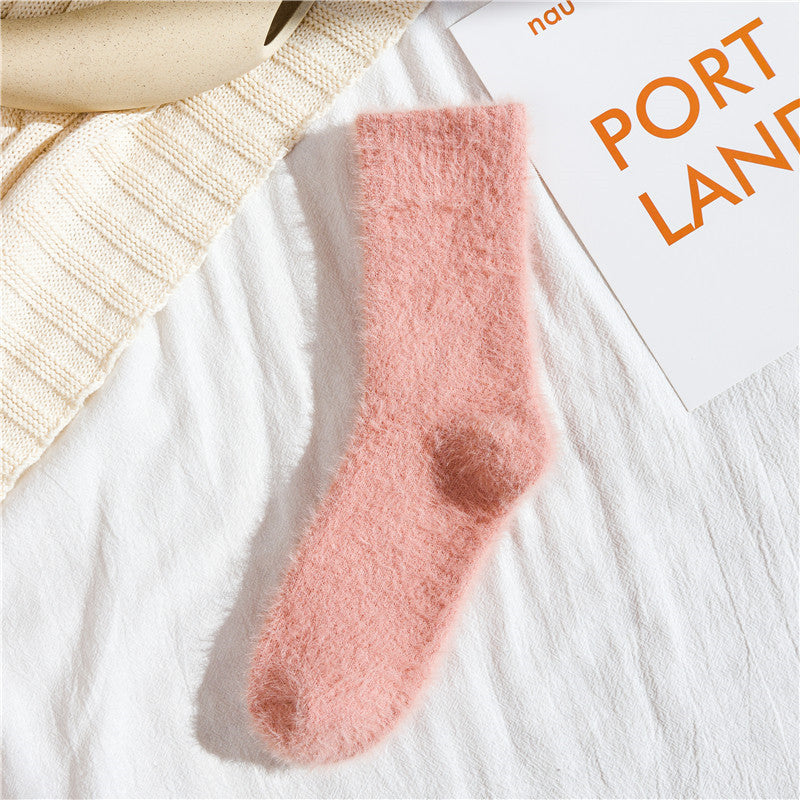 Thickened Mink Fur Mid-Calf Socks