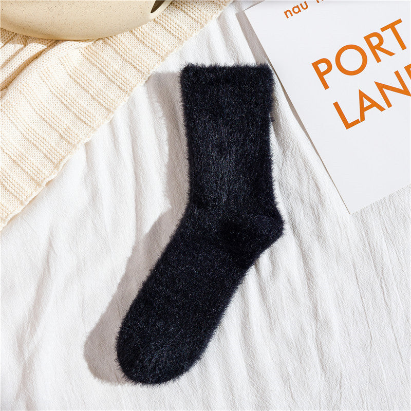 Thickened Mink Fur Mid-Calf Socks