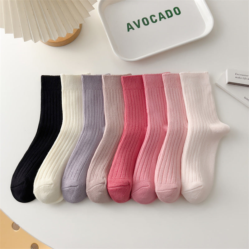 Thick Cotton Pink Bunching Socks