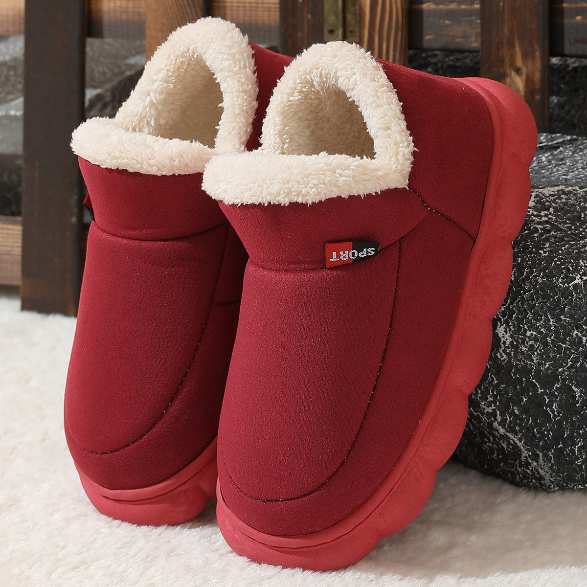 Plush Suede Winter House Shoes