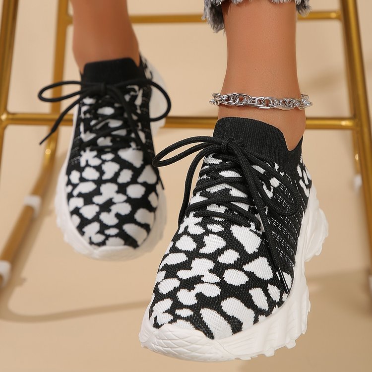 Floral Colorblock Mesh Sneakers