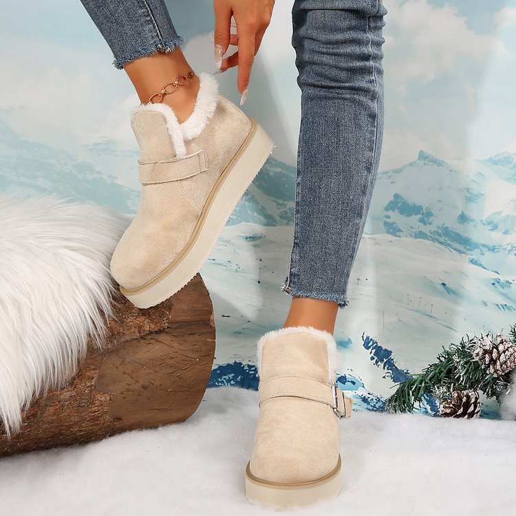 Buckle Flat Winter Snow Boots