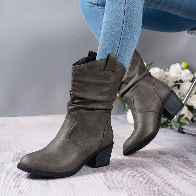 Western Denim Retro Boots