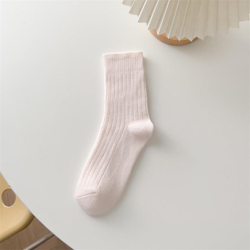Thick Cotton Pink Bunching Socks