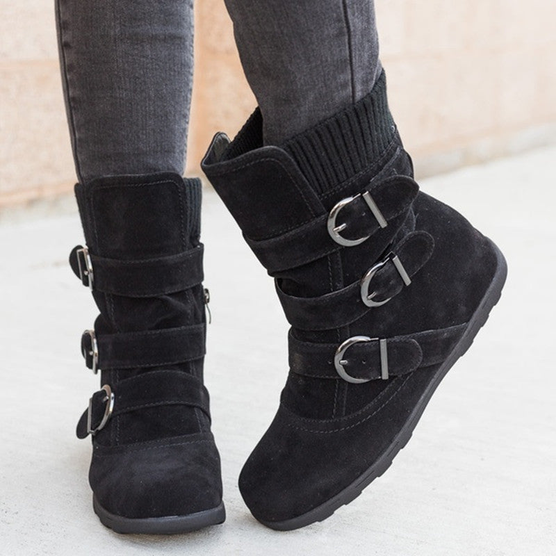 Strap Buckle Winter Boots