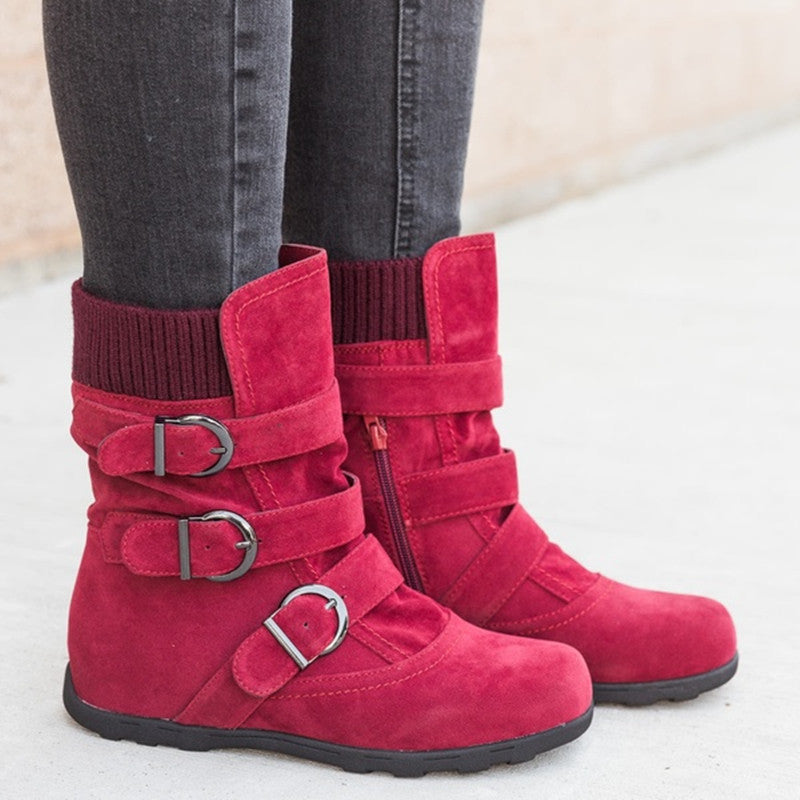 Strap Buckle Winter Boots