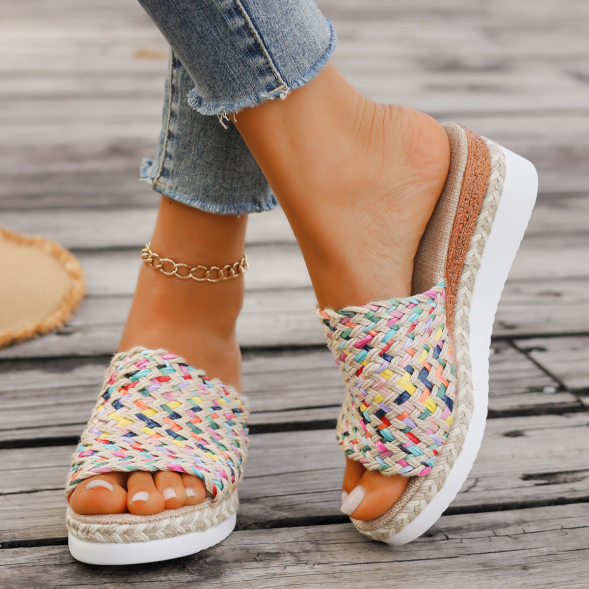 Thick-Soled Fish Mouth Slippers