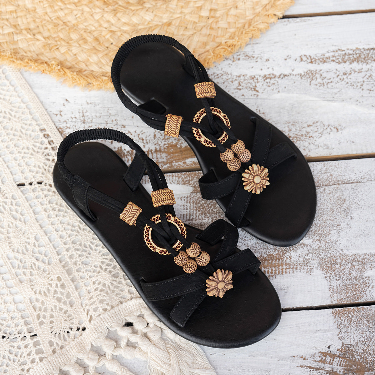 Ethnic Beaded Beach Sandals