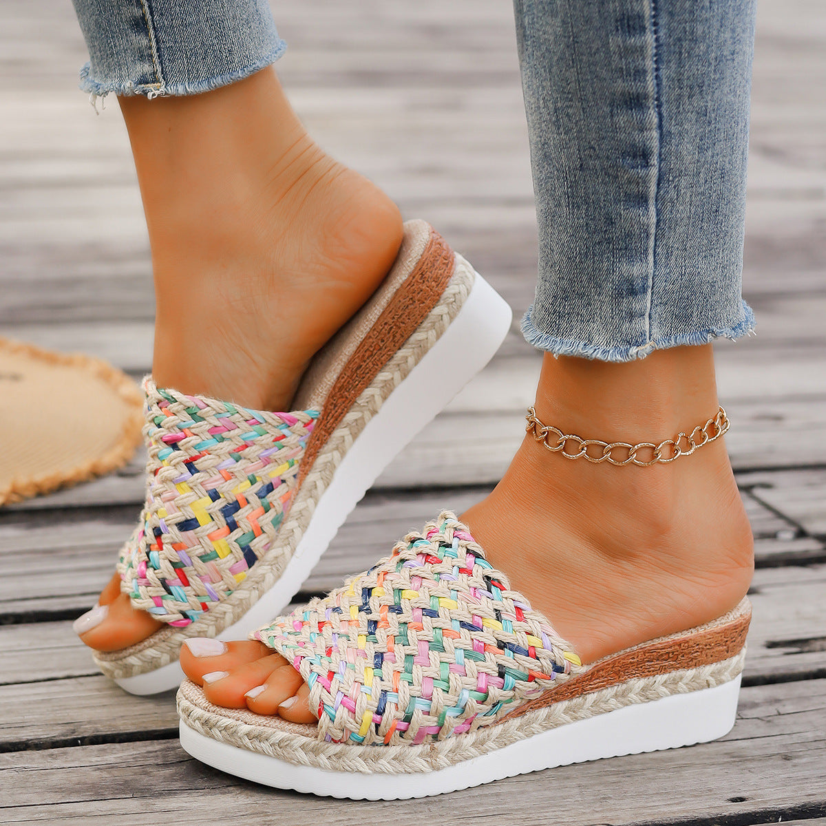Thick-Soled Fish Mouth Slippers