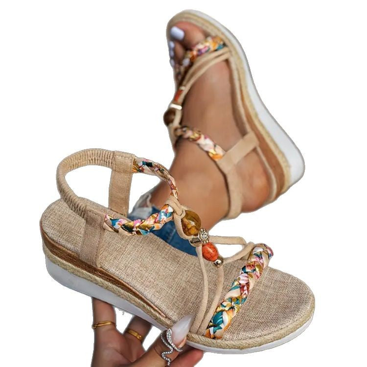 Platform Hemp Rope Sandals