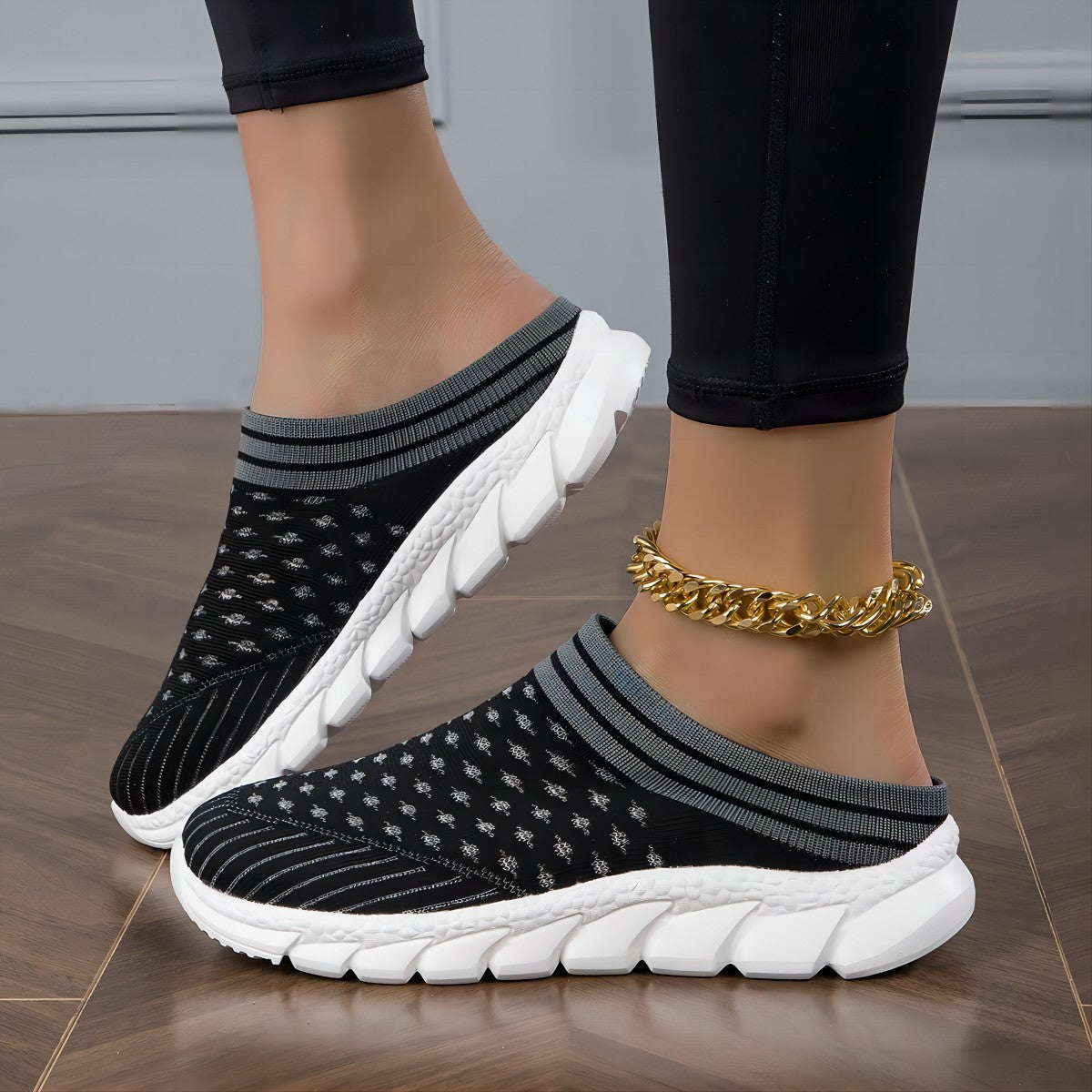 Breathable Flyknit Semi-Slipper Shoes