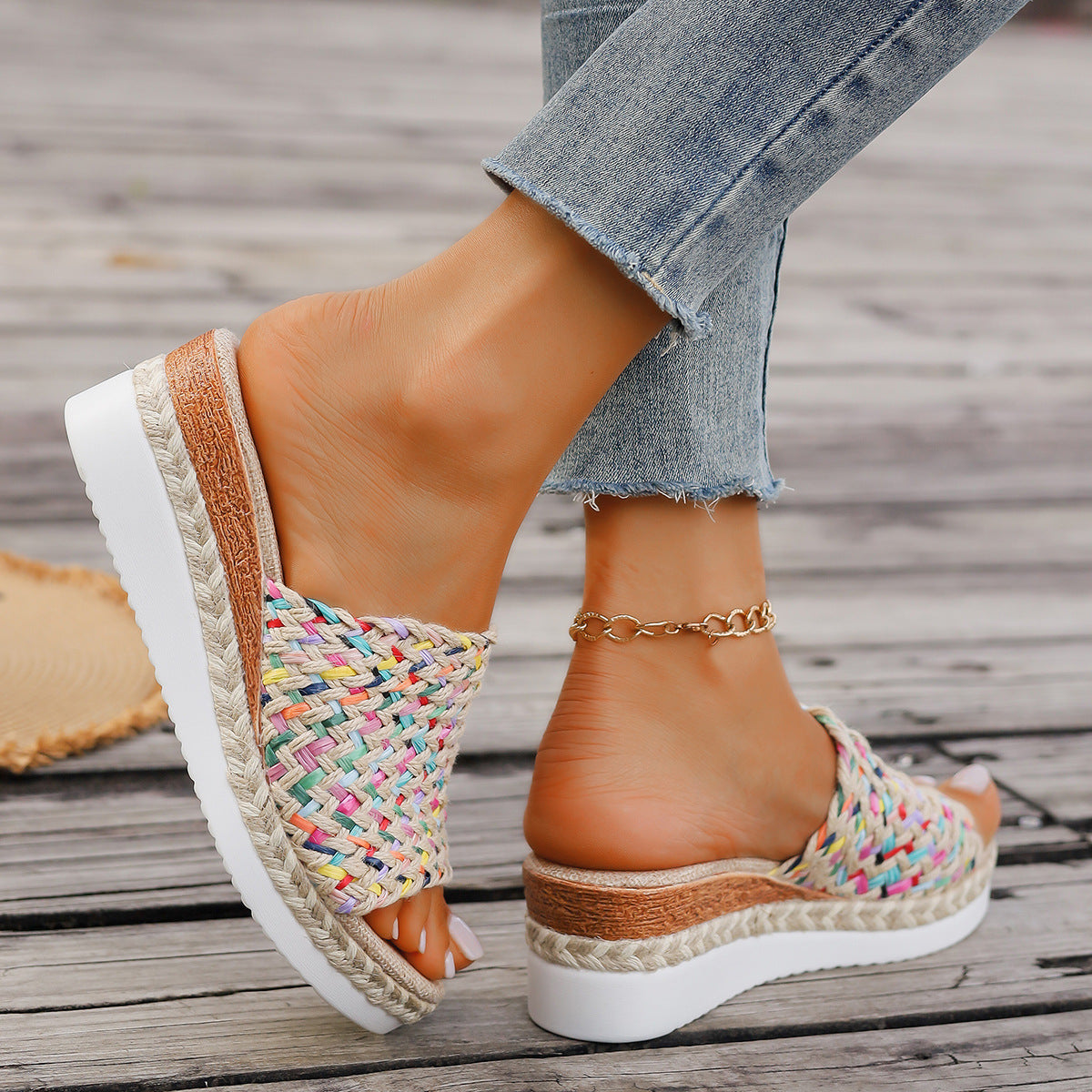 Thick-Soled Fish Mouth Slippers