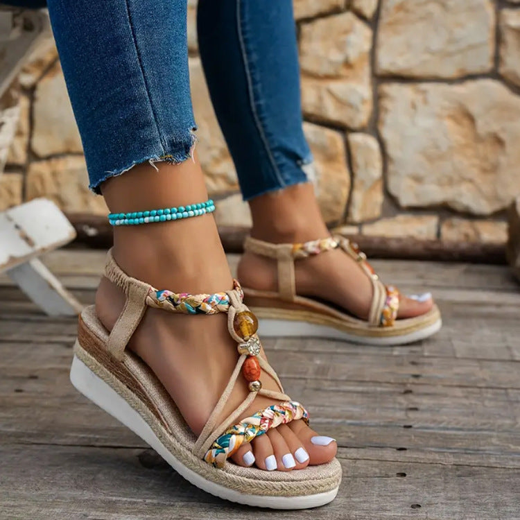 Platform Hemp Rope Sandals