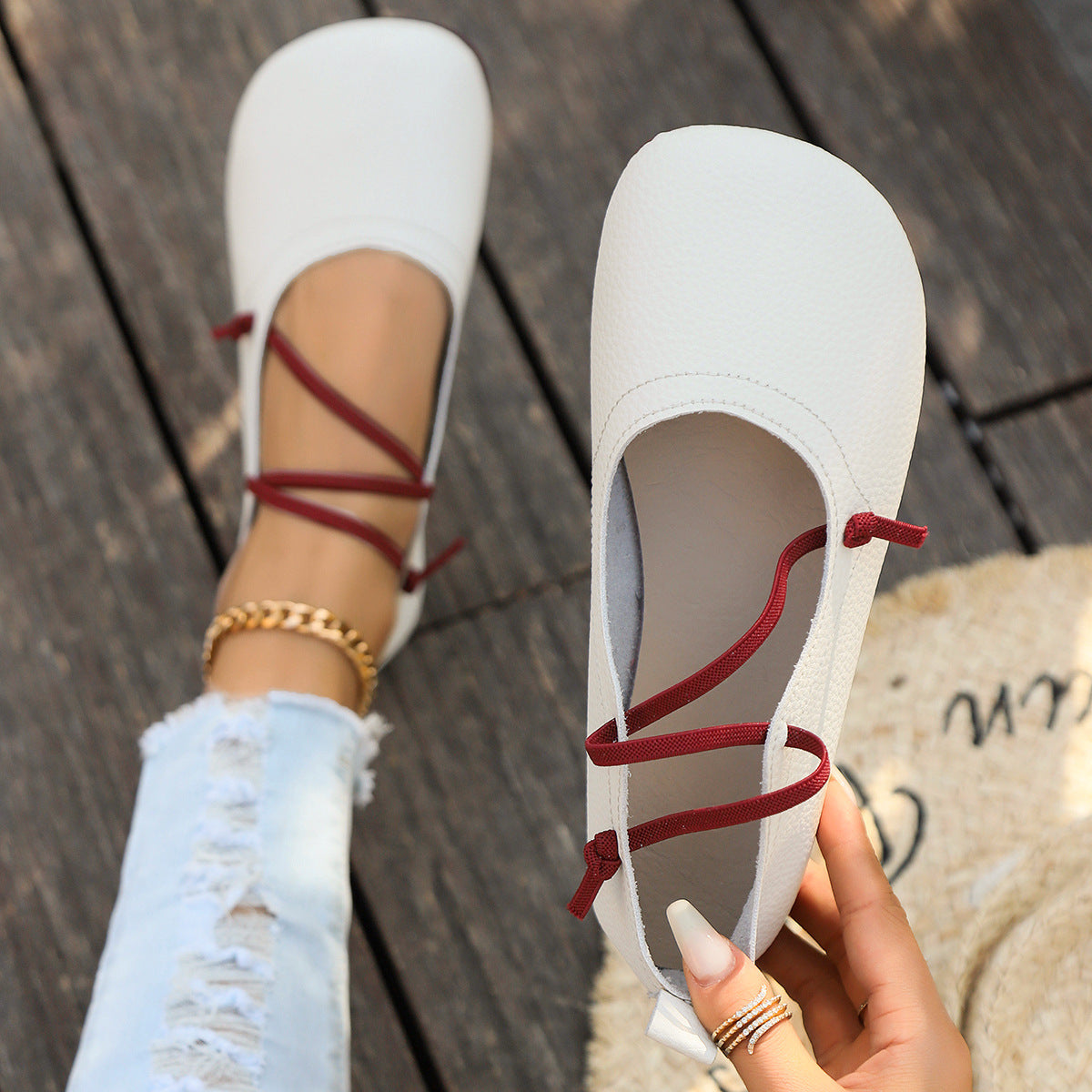 Square Toe Casual Flats