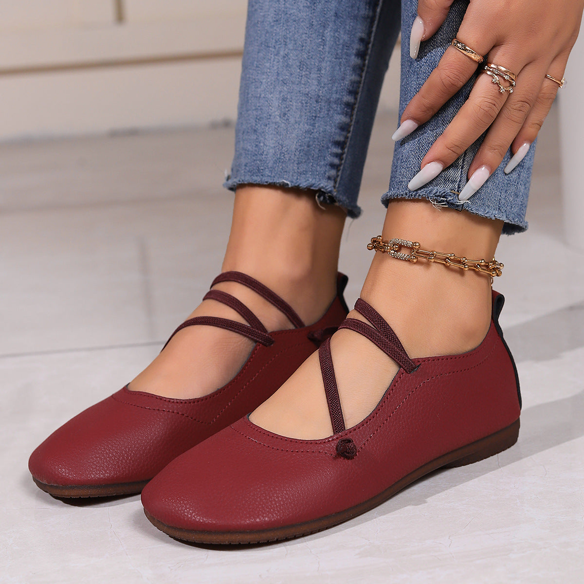 Square Toe Casual Flats