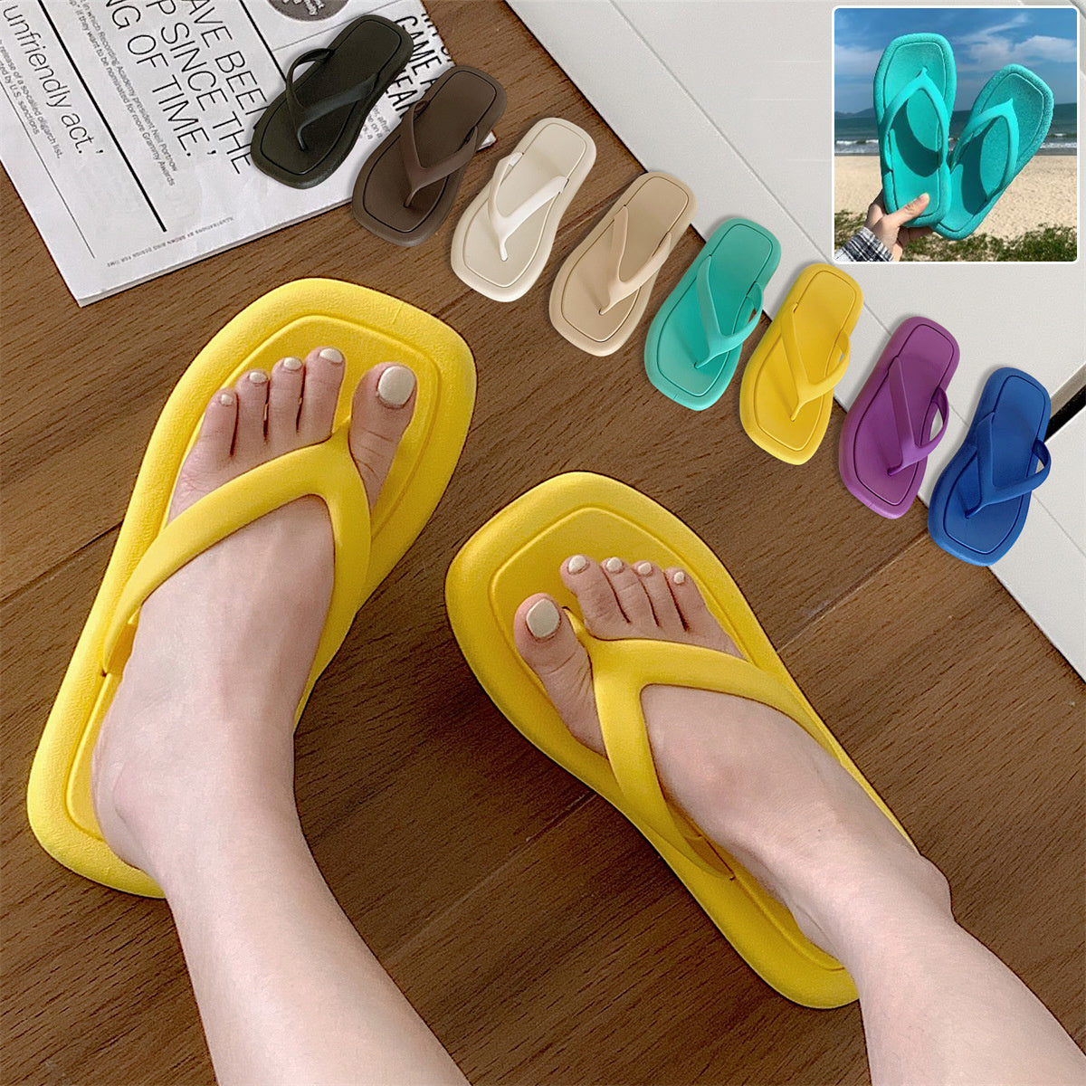Solid Color Soft Flip-Flops