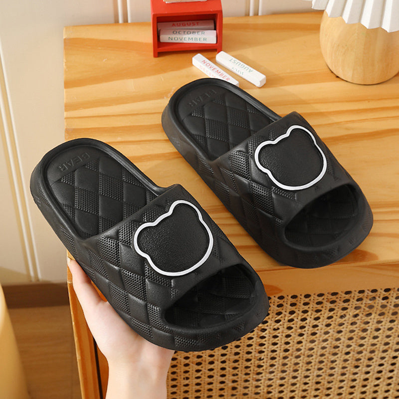 Rhombus Bear Non-Slip Slippers