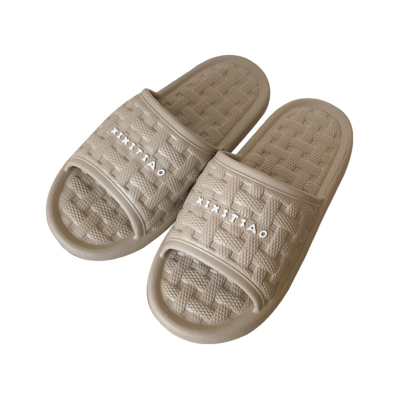 Woven Plaid Soft Slippers