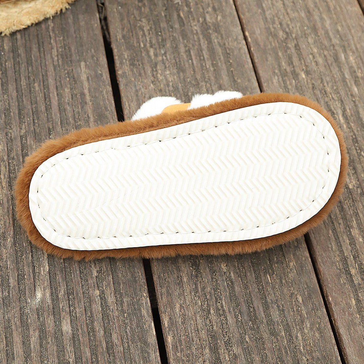 Cross Strap Fluffy Platform Slippers