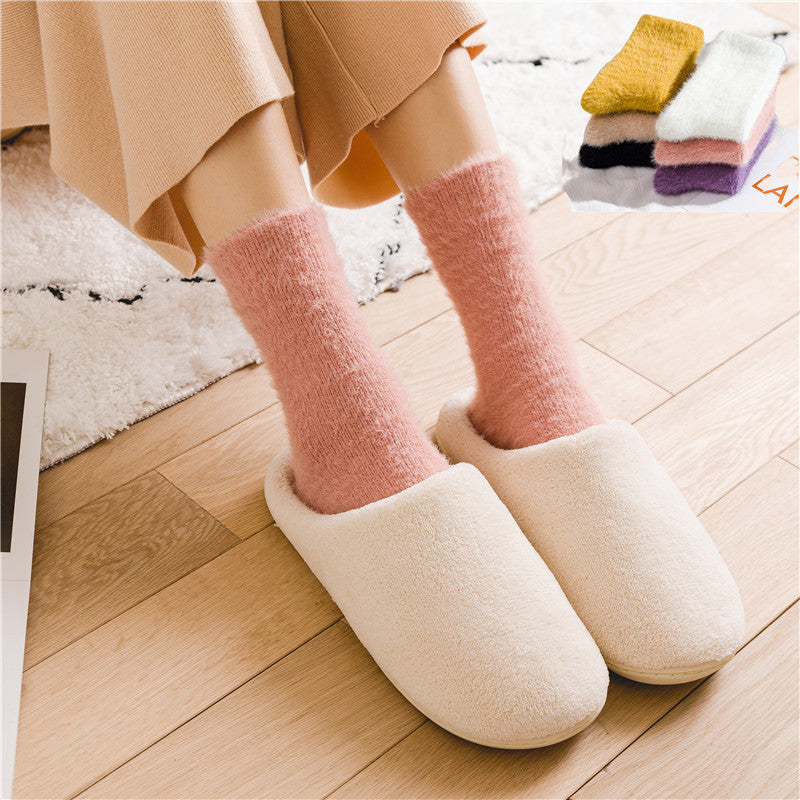Thickened Mink Fur Mid-Calf Socks