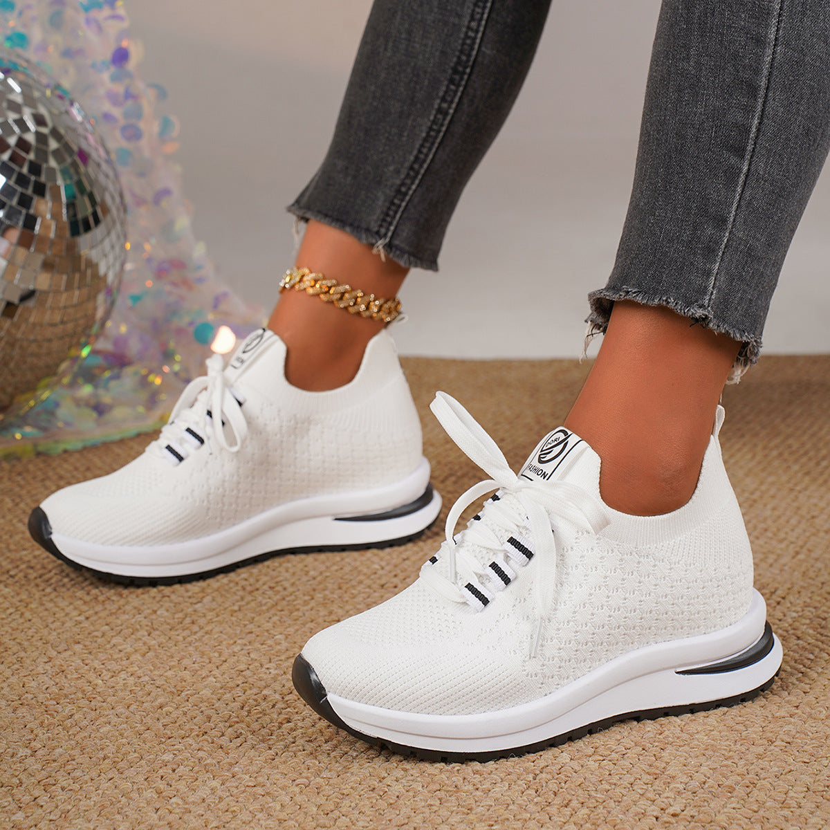 Plus Size Platform Mesh Sneakers