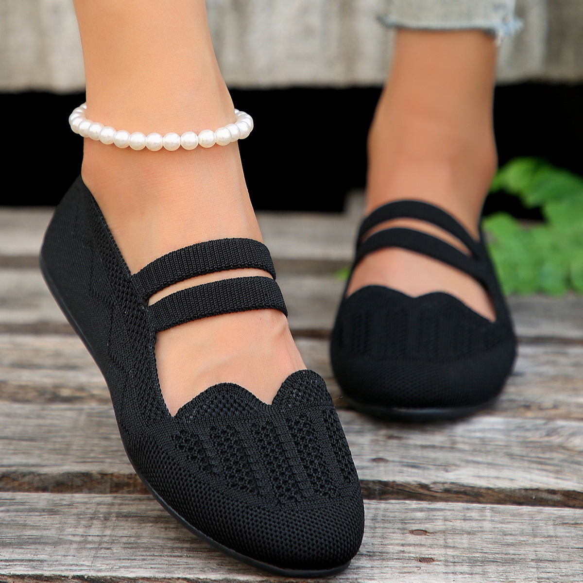 Mesh Slip-on Knit Shoes