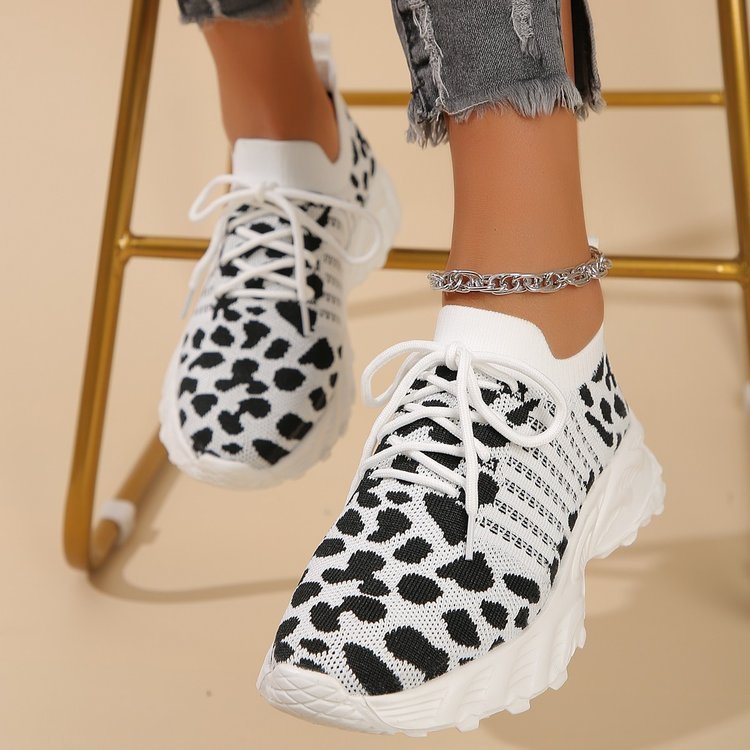 Floral Colorblock Mesh Sneakers