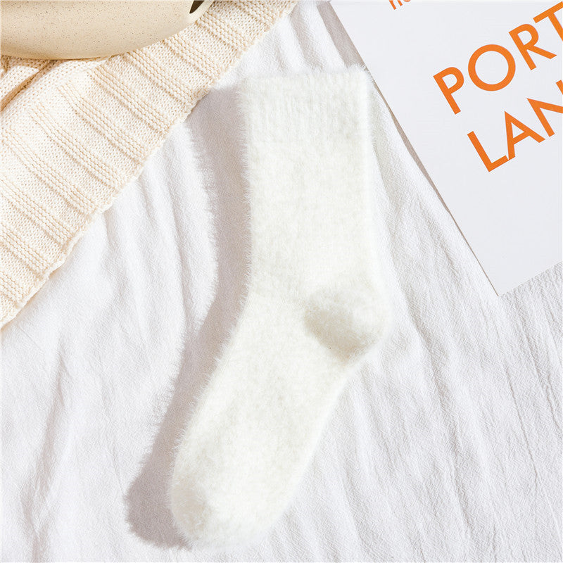 Thickened Mink Fur Mid-Calf Socks