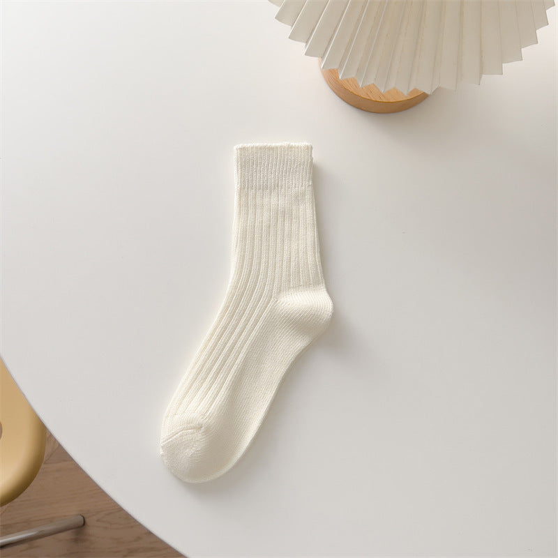 Thick Cotton Pink Bunching Socks
