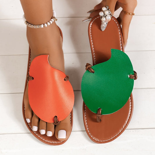 Color-Matching Clip-Toe Sandals